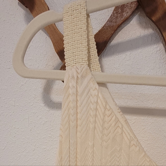 Anthropologie Meadow Rue Prespa Ivory Sleeveless Pleated Shift Dress Sz 8 - Picture 5 of 6